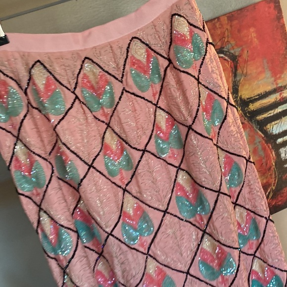 Hollywood studios Vintage beaded pink size 2 skirt - Picture 16 of 16